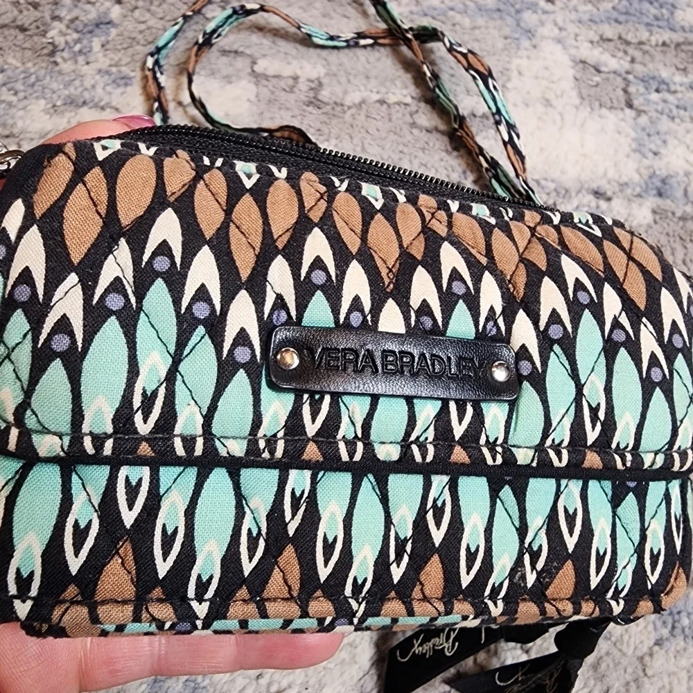 Vera Bradley‎ Sierra Stream All-in-One Crossbody Bag. Turquoise brown